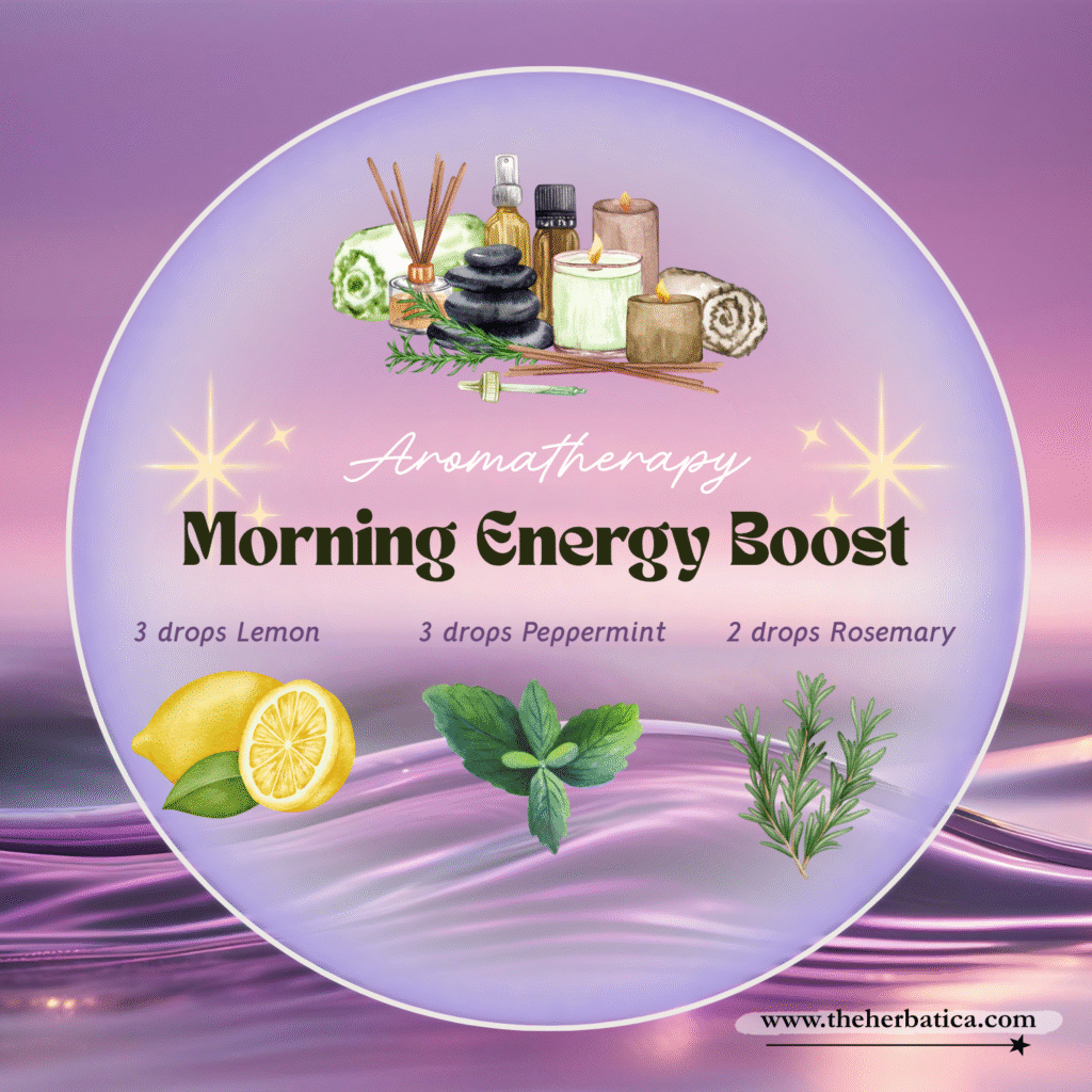 morning energy boost essential oil blend aromatherapy